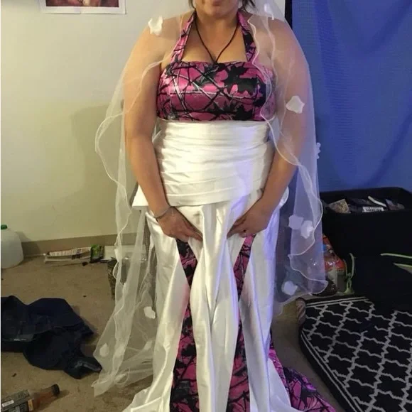 Pink Camo Wedding dress